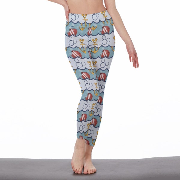 Leggings de cintura alta de crucero, pantalones de yoga, traje delimitador de Disney, leggings para mujer de vacaciones de Disney