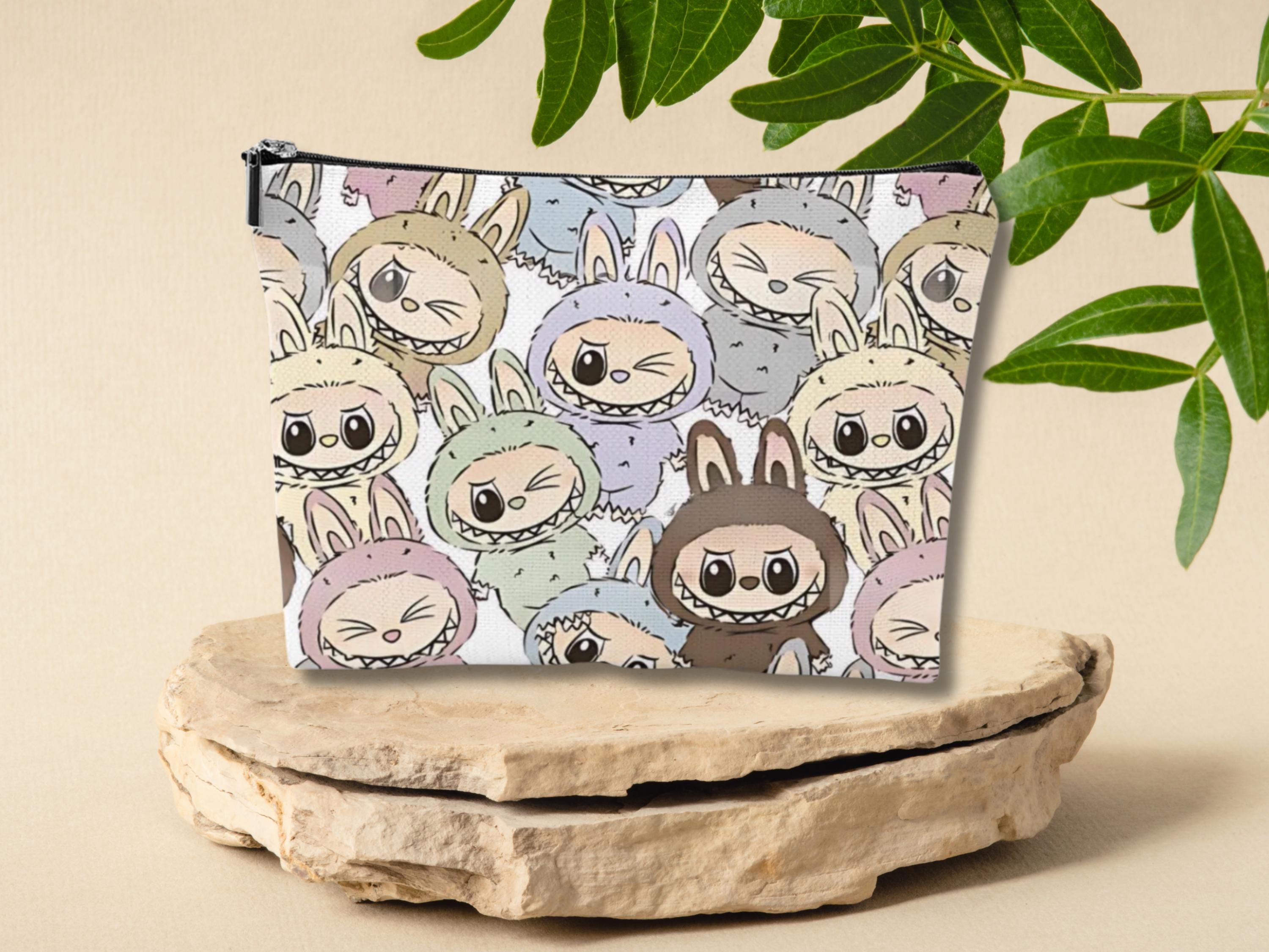 Labubu Makeup Bag ,Labubu Cosmetic Bag & Zipper Pouch for Women,Kawaii Labubu Toiletry And Travel Pouch, Cute Gift for Labubu Fans