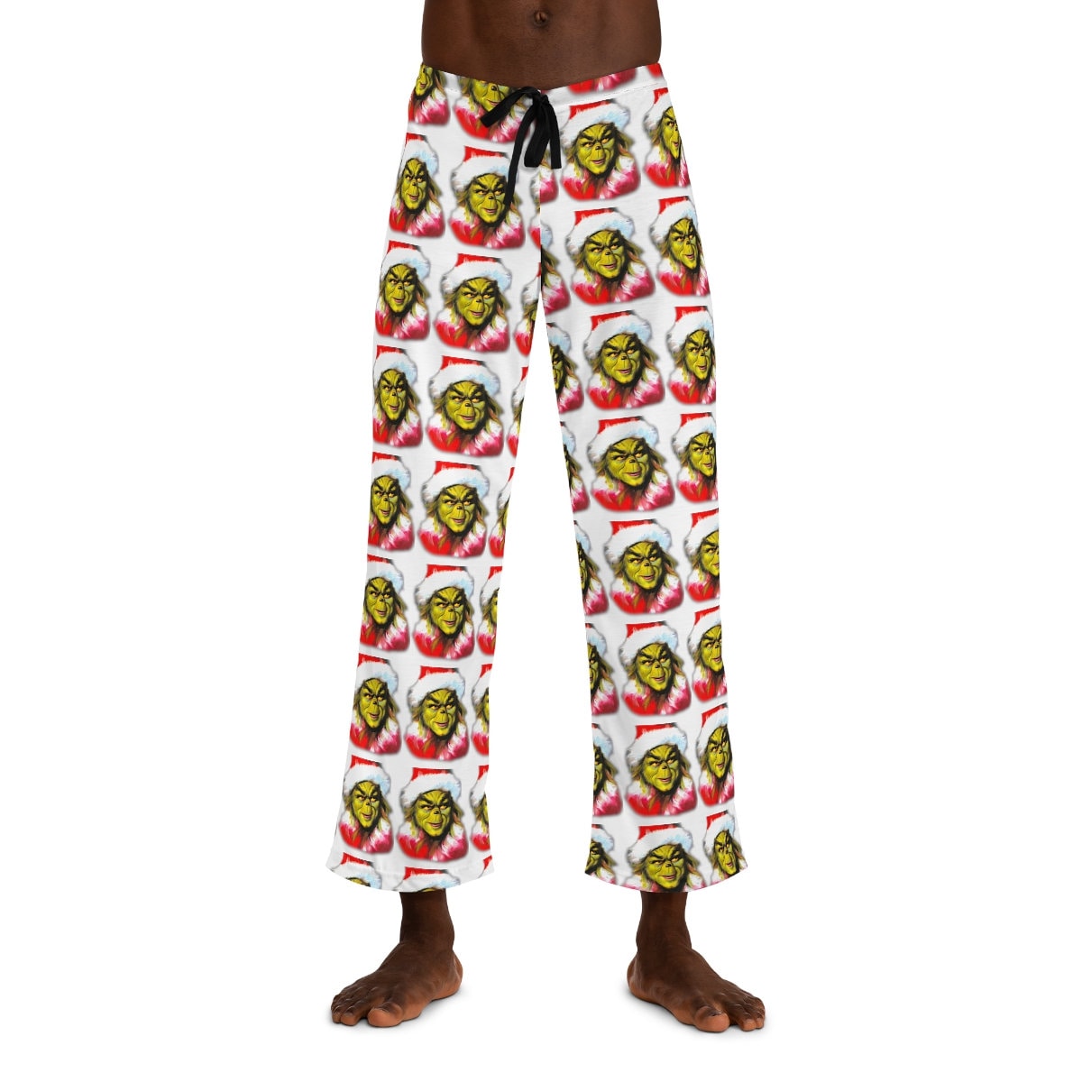 Seuss Mens Shiny Satin Grinch Holiday Boxer Short Novelty Sleepwear MJC