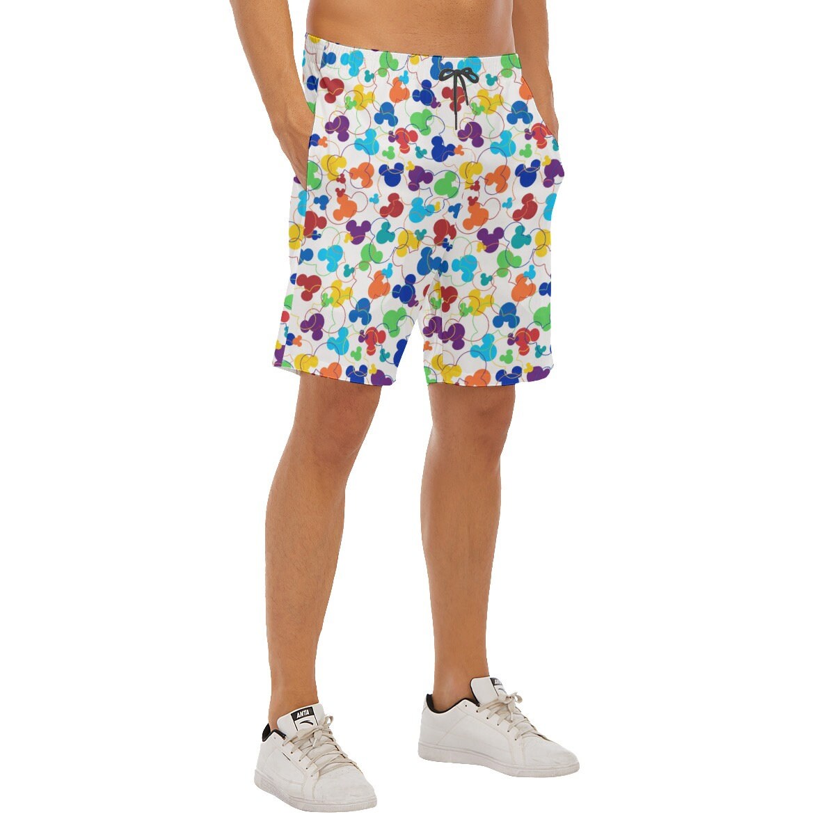 Disney Mickey Multicolor Rainbow Men's Beach Shorts , trunks - Add Fun and Color to Your Beach Look