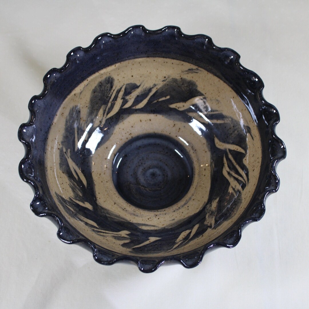 Wave Rim Bowl Handmade Pottery, Wavy Rim Bowl - Etsy