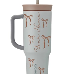 Calm waters Coquette bows 40 oz Owala bottle Personalized