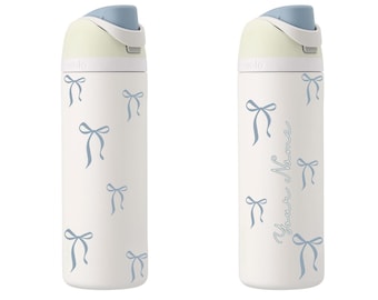 Coquette bows 24/32 OZ Owala bottle Personalized-Blue