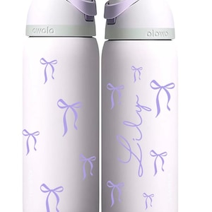 Coquette bows 24/32 OZ Owala bottle Personalized-Periwinkle