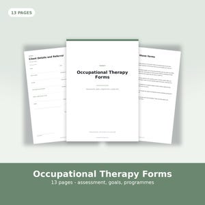 Occupational Therapy Forms, OT Assessment, Sensory Profile, Goal Tracking (Digital Download)