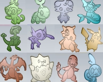 614 files of pokemon cookie cutters pack STL Files pack ready for 3d printing