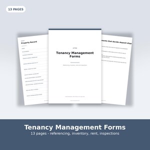 Landlord Tenancy Management Forms, Inventory, Rent Ledger, Inspection Log (Digital Download)