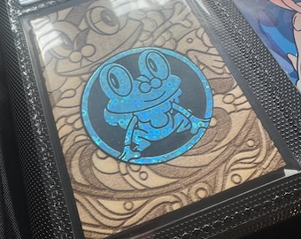 Custom Froakie Coin Holder Insert | Laser Engraved Basswood TCG Binder Page Accessory