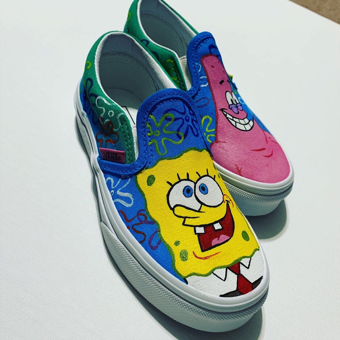 Spongebob and Patrick Custom Vans | Etsy