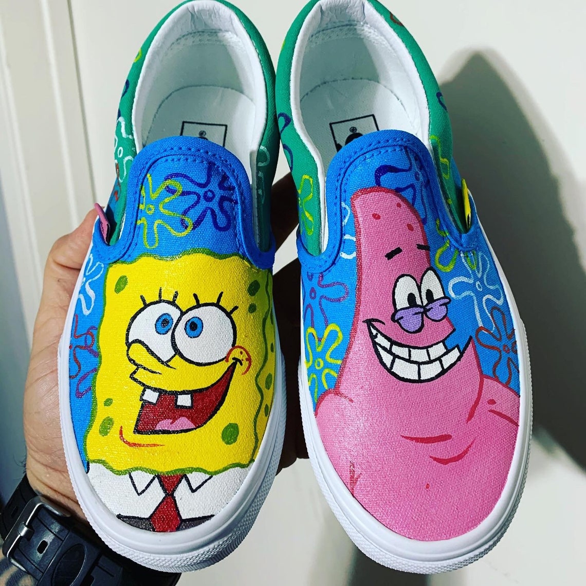 Spongebob and Patrick Custom Vans | Etsy