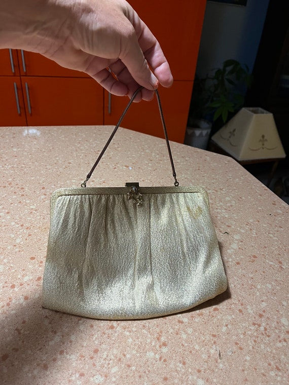 Gold Lame Evening Clutch