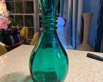 Rainbow Glass Vase #9608 in teal