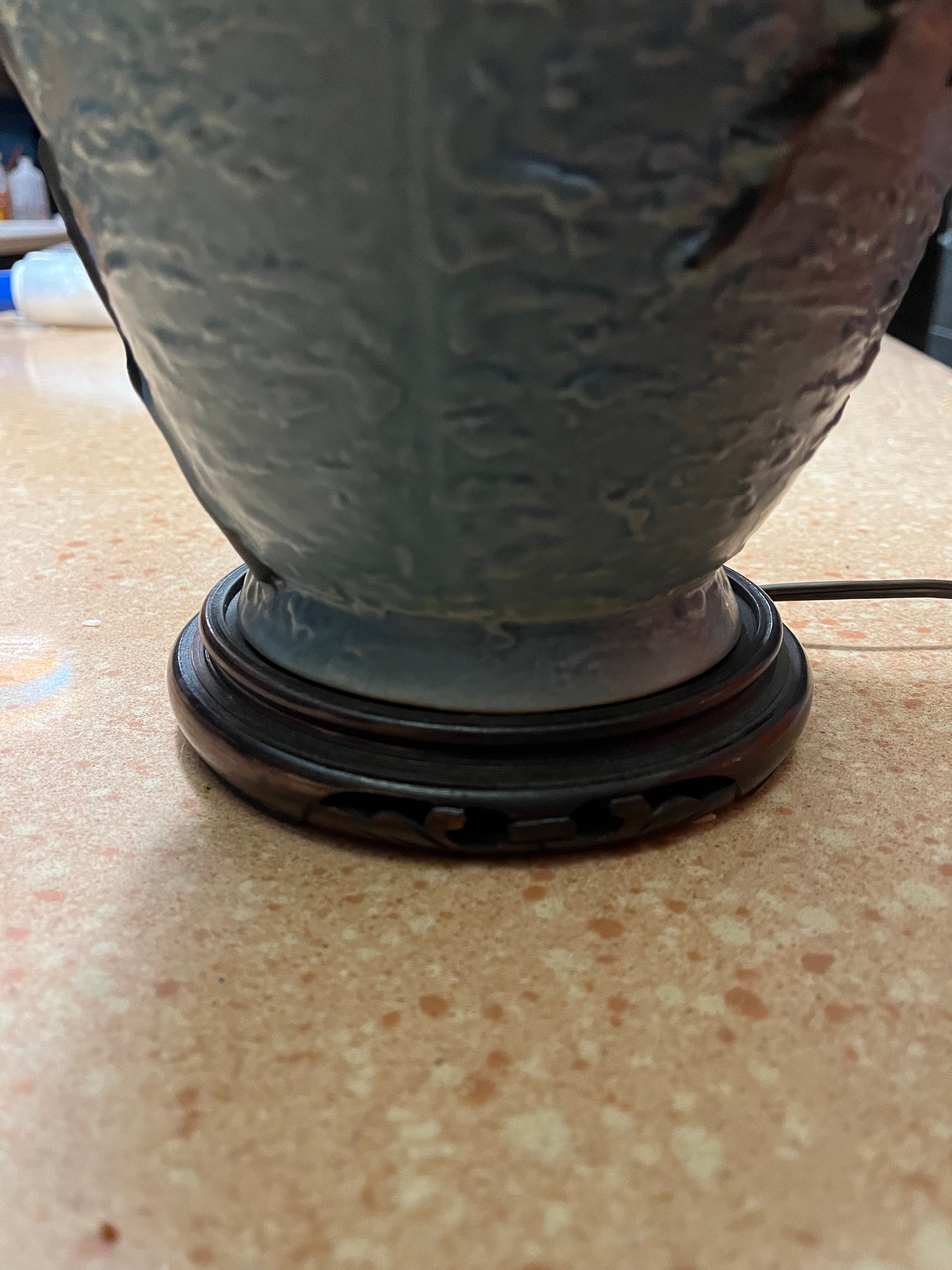 Roseville Pottery Vase Lamp With Fiberglass Shade Etsy