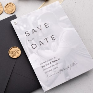 Elegant Vellum Save the Date with Photo | Personalized Wedding Announcement | Custom Save the Date Cards | Romantic Keepsake