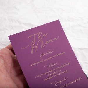 Customized Wedding Menu