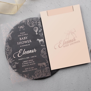 Acrylic Baby Shower Invitation – Rose Gold Elegant Modern Invite | Luxury Acrylic Card | Custom Minimalist Baby Shower Invites