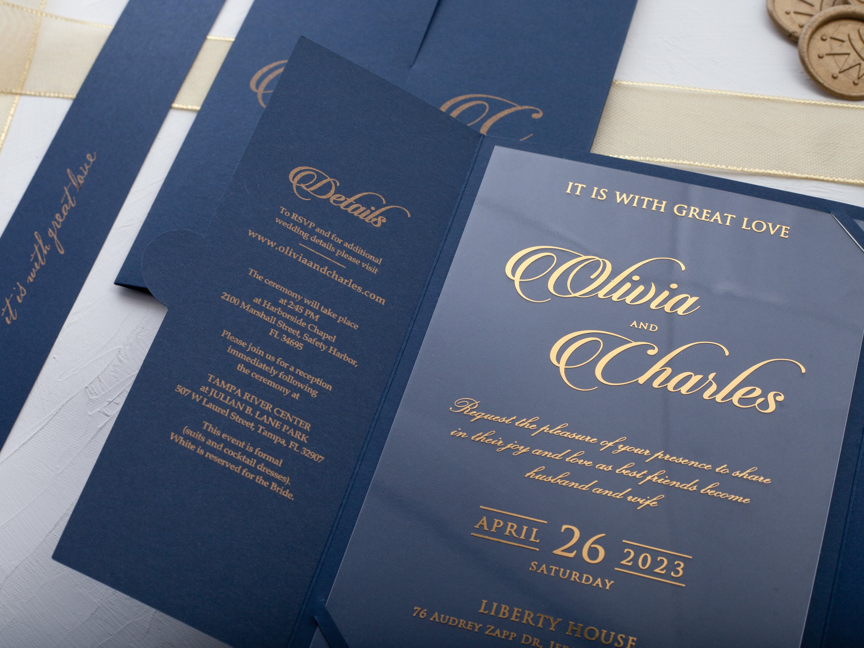 Folded Wedding Invitation Acrylic Wedding Invitation With QR Etsy UK