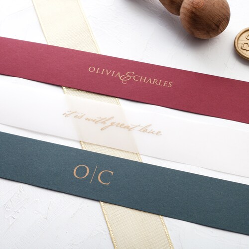 Vellum Belly Band for Wedding Invitations Custom Dated Etsy