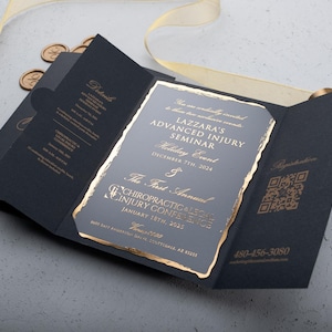 Corporate Event Invitation | Luxury Gold Foil Seminar Invitation | Black and Gold Professional Invitation for Conferences & Business Events