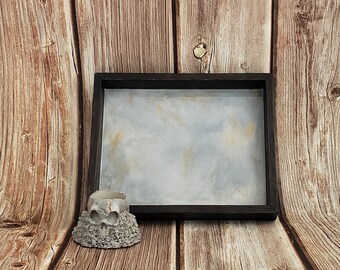 Skull Dice Cup and Matching Marble Resin Dice Tray