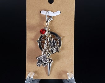 Curse of Strahd | Vampire with Pentagram Inspired Dice Bag Charm | Keychain Charm for TTRPG