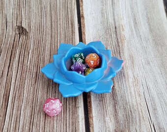 Trans Pride Resin Lotus Flower Dice Holder | Dice Oasis | Dice Jail | Candle Holder