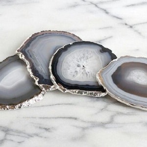 Agate Coasters set of 4 | New Home Gift |  Agate Slice coffee Table Décor | Agate coasters Ring dish | Housewarming gift