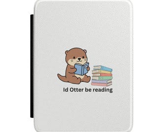 Funda para Kindle con diseño de nutria leyendo / Diseño adorable de nutria leyendo
