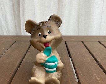 Vintage rubber bear toy
