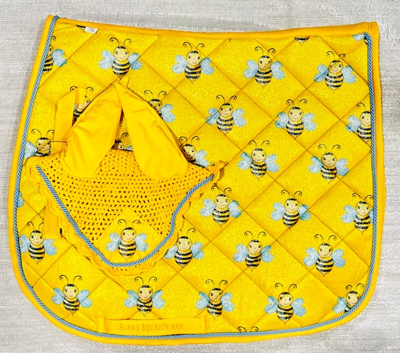 Queen Bee Yellow Cotton Hostess and Child Apron Set Queen Bee Yellow Cotton Hostess and Child Apron Set