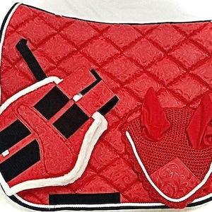 Set Sottosella Marrone Numnah - Per Cavallo, Completo, Color Marrone Set Sottosella Matchy Fly Veil