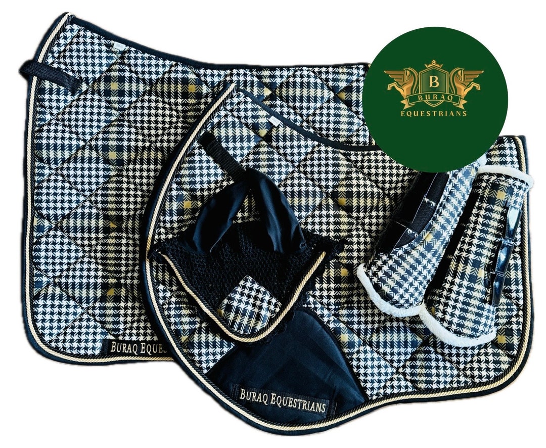 Holiday and Christmas Special Handmade Plaid Saddle Pad Sets Saddle Pad