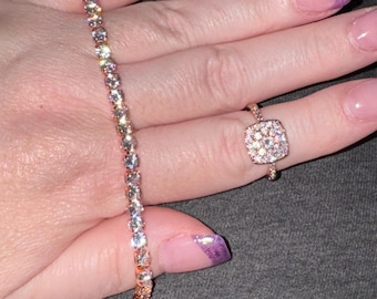 Diamant Cubic Zirconia als Ring und Armband