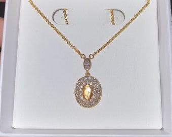 Collier topaze fumée