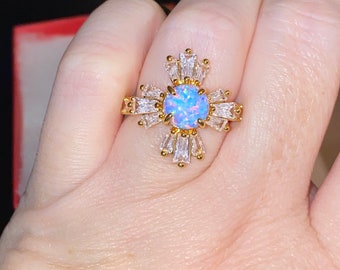 Blue opal ring