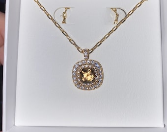 Collier topaze fumée