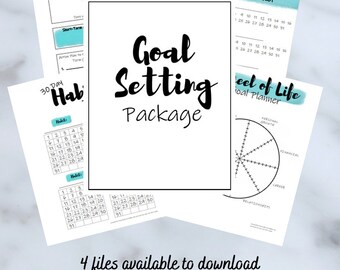 Planner Printable - Goal Setting Package - Aqua