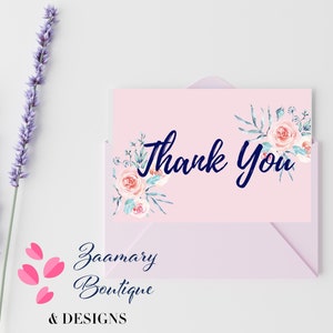 Printable Thank You Card-instant Download 7x5 Inch Card-thank You ...