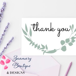 Printable Thank You Card-instant Download 7x5 Inch Card-thank You ...