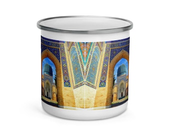 Samarcanda, Ruta de la Seda, taza de esmalte Gur-e-Amir