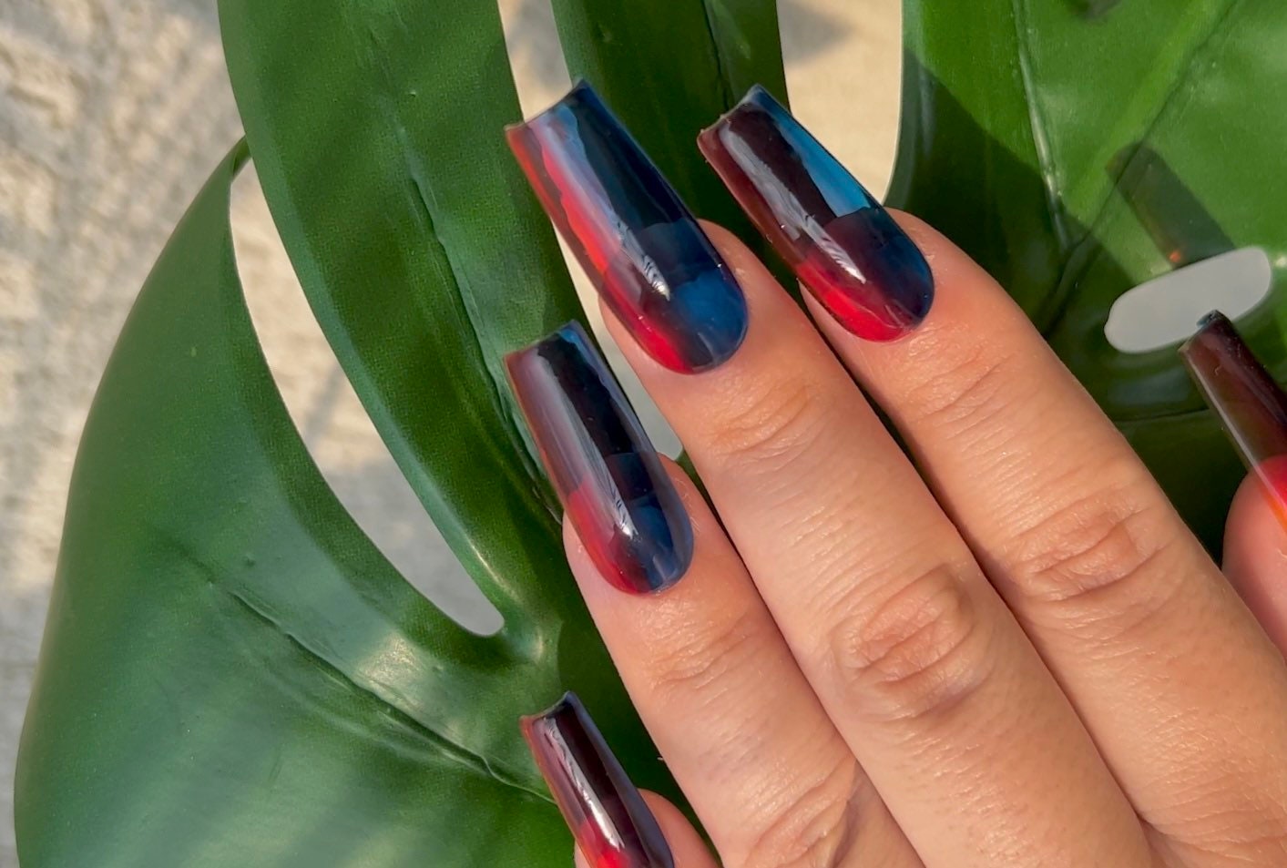 24 Pcs Coffin Press On Nails, 3d Embossed Long Fake Nails With Glue