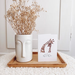 Karte - Aquarell Giraffe Design "Danke für alles Mama" / DIN A6 / Aufklappbar/ Mit Briefkuvert