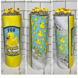 For duck sakes tumbler with topper, duck cup, Funny gift,  rubber duck cup, Ducking, Moms gift, Yellow duck, Mother&#39;s day gift, Gift for mom