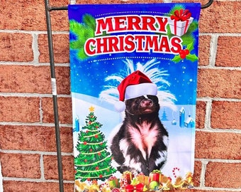 Skunk Christmas flag,garden skunk flag,Crazy Skunk Lady Shirt,Pet skunk, gift for skunk owner, Christmas gift for skunk owner