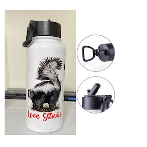 I love stinks tumbler, I love skunks 32oz water bottle, skunk water bottle, Skunk lovers gifts, Skunk owner gift idea, Skunk tumbler,