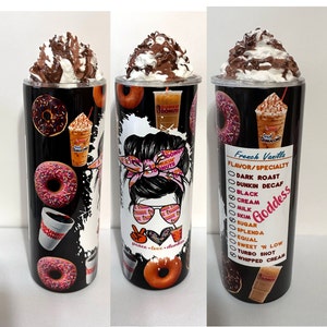 Personalized Dunkie Junkie inspired Tumbler, Custom Dunkin donut tumbler, donuts lovers, Dunkin donut cup, DD tumbler, Dunkin donut tumbler,