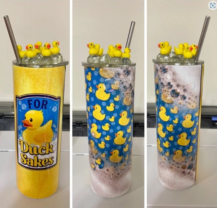 1PCS PVC Cute Ducks Straw Topper Cole Duck Straw charms Drinking Decoration