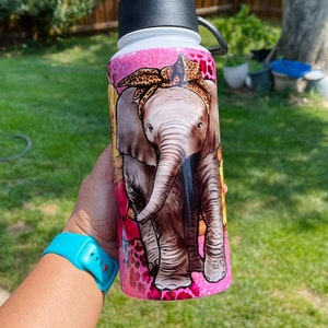 Elephant 32oz water Bottle, cute elephant bottle, Christmas gift for elephant, elephant water bottle, elephant water bottle,
