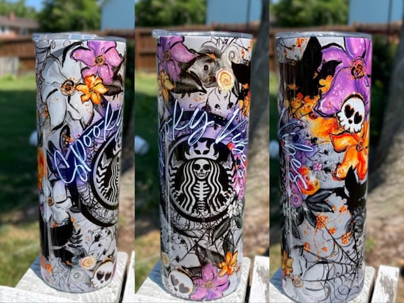 Halloween Cup, Spooky vibe skinny tumbler, Horror tumbler, halloween tumbler, Horror tumbler, halloween cup, Spooky season cup