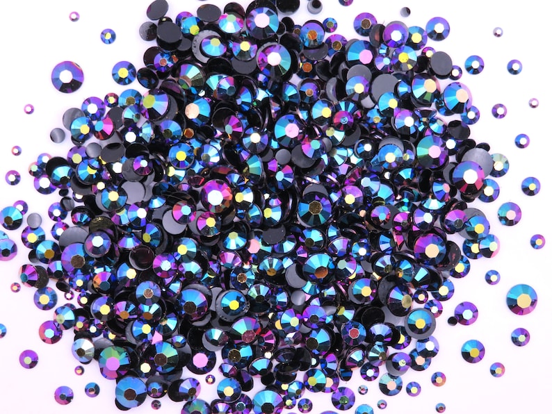 Midnight Rainbow Jelly Rhinestone Cocktail Approximately 4400PCS, 2MM ...